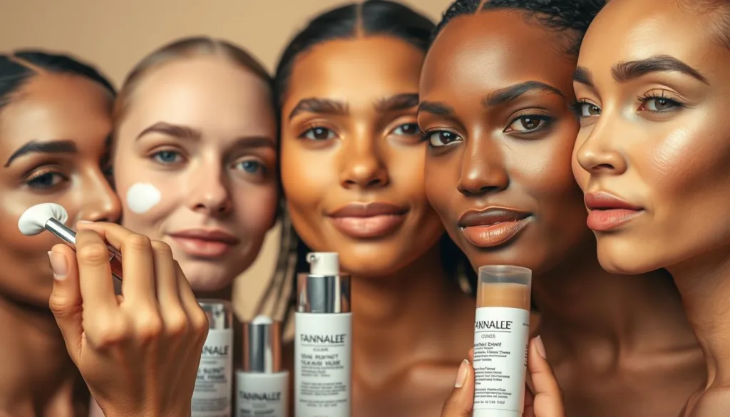 Different skin types with primer