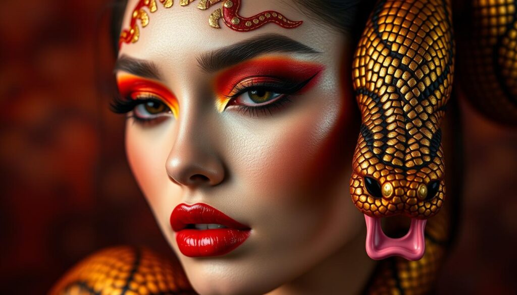 fire snake makeup looks