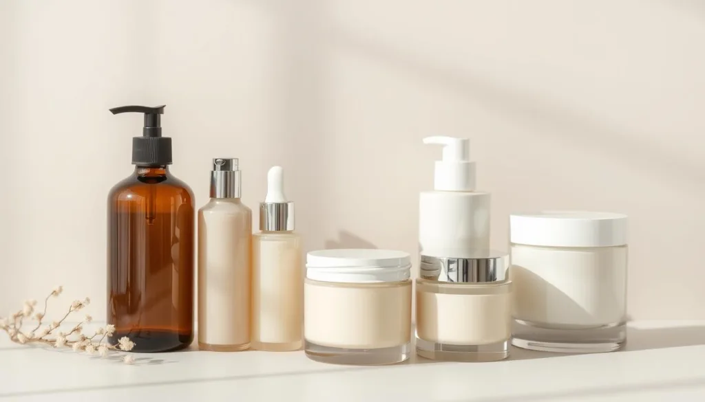 minimal skincare routine products