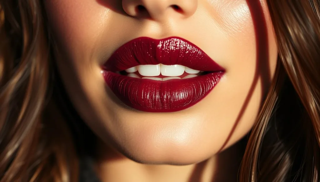 wine-stained lips