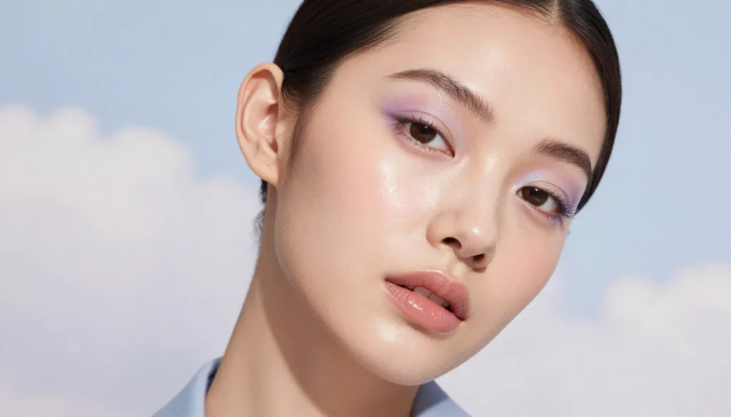glass skin makeup and cloud skin trend